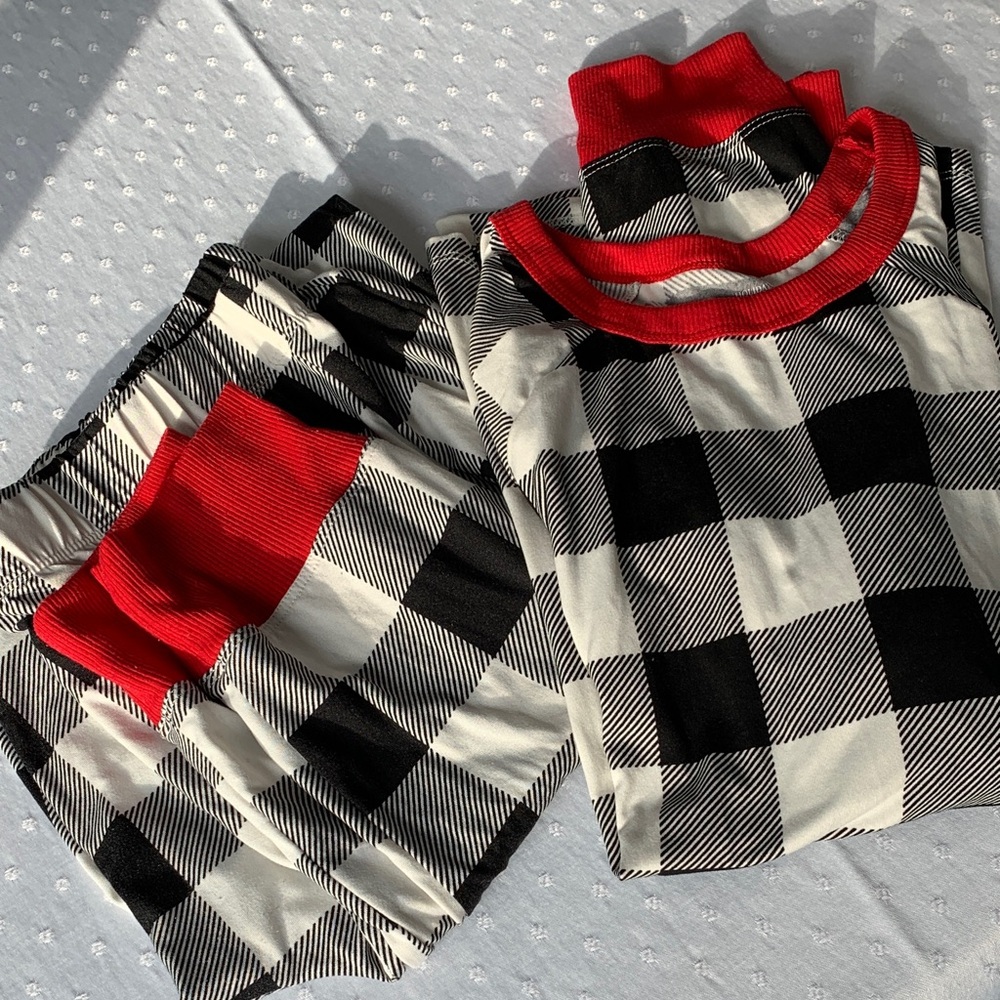 Super soft and comfy Red black and Gray pajama set.